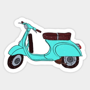 Teal European Style Scooter Sticker